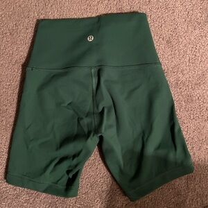 Lululemon green wonder train biker shorts